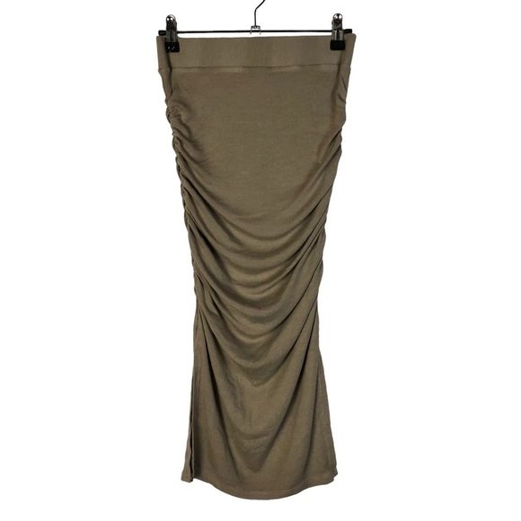 LAMade Brown Ribbed Long Sleeve Midi Skirt Two Piece Set XS - Picture 3 of 9